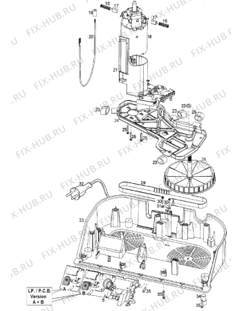 Схема №4 Multiquick 3 Kitchen machine K600 White с изображением Двигатель (мотор) для электрокомбайна BRAUN 7322010944