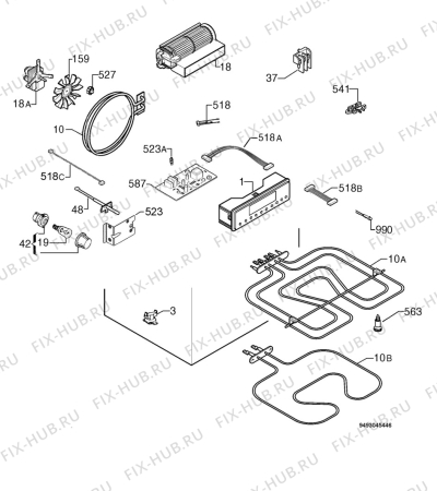 Взрыв-схема плиты (духовки) Privileg 011151_61069 - Схема узла Electrical equipment 268