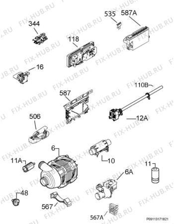 Взрыв-схема посудомоечной машины Electrolux TTC1003 - Схема узла Electrical equipment 268