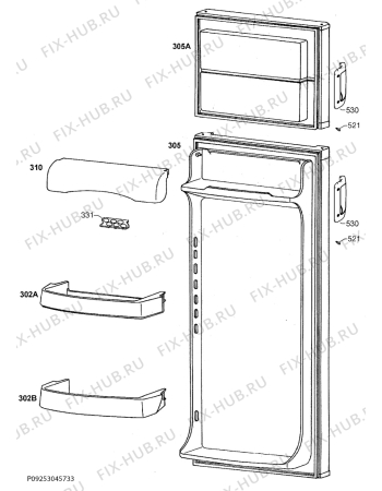 Взрыв-схема холодильника Aeg Electrolux S72308DSW0 - Схема узла Door 003