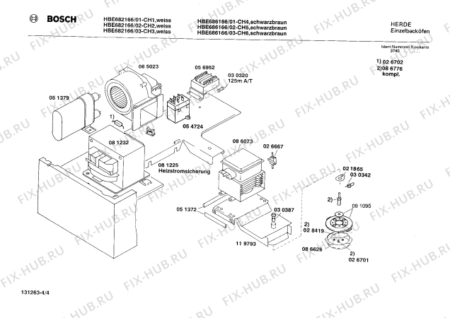 Схема №4 HBE682166 с изображением Кронштейн для духового шкафа Bosch 00055439