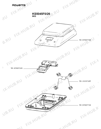 Схема №1 BC5040A9/26A с изображением Экран для кухонных электровесов Tefal TS-07007320