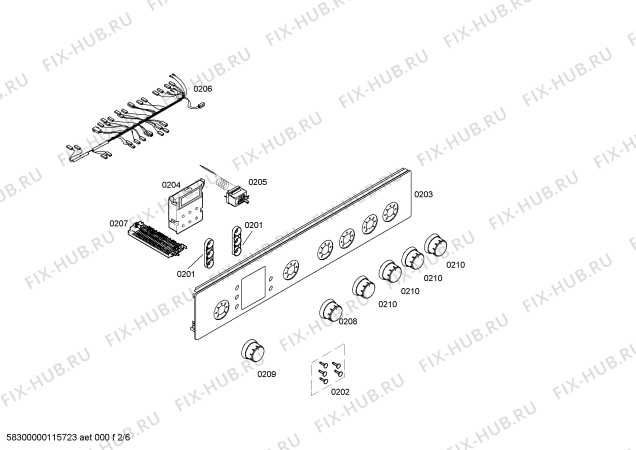 Взрыв-схема плиты (духовки) Bosch HSV744025N - Схема узла 02