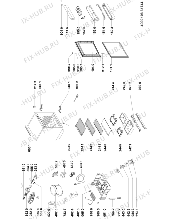 Схема №1 HL A1.UK с изображением Элемент корпуса для холодильника Whirlpool 481010803028