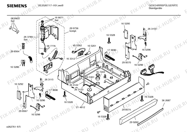 Взрыв-схема посудомоечной машины Siemens SE25267 - Схема узла 05