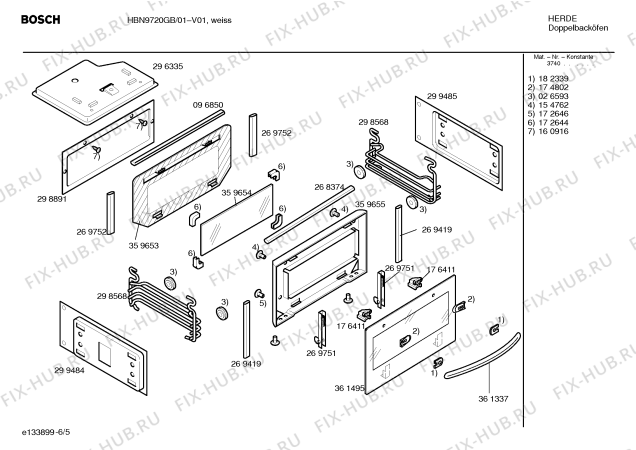 Схема №5 HB95054 с изображением Соединительный кабель для духового шкафа Siemens 00183212