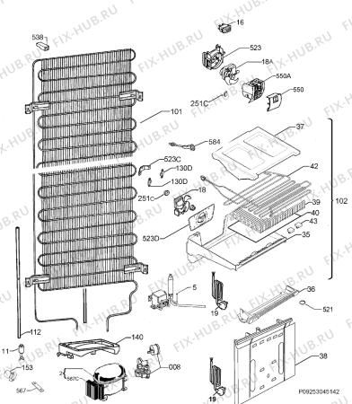 Взрыв-схема холодильника Aeg Electrolux S83409CTW0 - Схема узла Cooling system 017