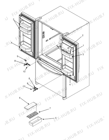 Схема №12 KRFC9030 (F090449) с изображением Часть корпуса для холодильной камеры Indesit C00319828