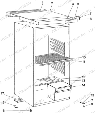 Взрыв-схема холодильника Electrolux RF632A - Схема узла C10 Cabinet/Interior