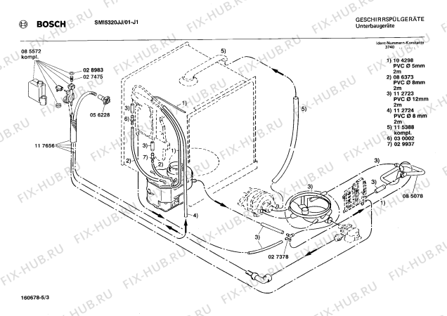 Взрыв-схема посудомоечной машины Bosch SMI5320JJ - Схема узла 03