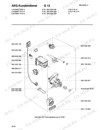 Взрыв-схема стиральной машины Aeg LAV605 W B F NL E - Схема узла Electrical equipment