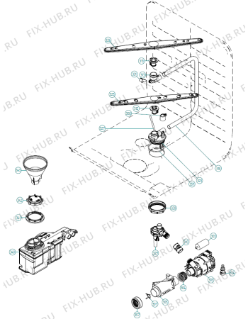 Взрыв-схема посудомоечной машины Pelgrim GVW993ONY-P01 XXL NL   -Black FI Soft (341866, DW70.3) - Схема узла 03