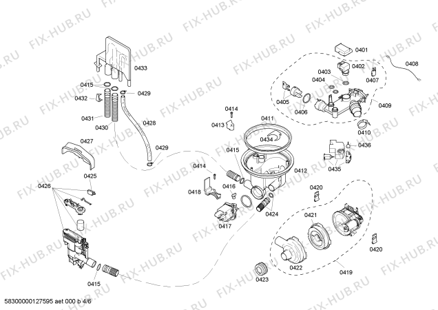 Схема №6 DW44FI с изображением Панель управления для посудомойки Bosch 00438877