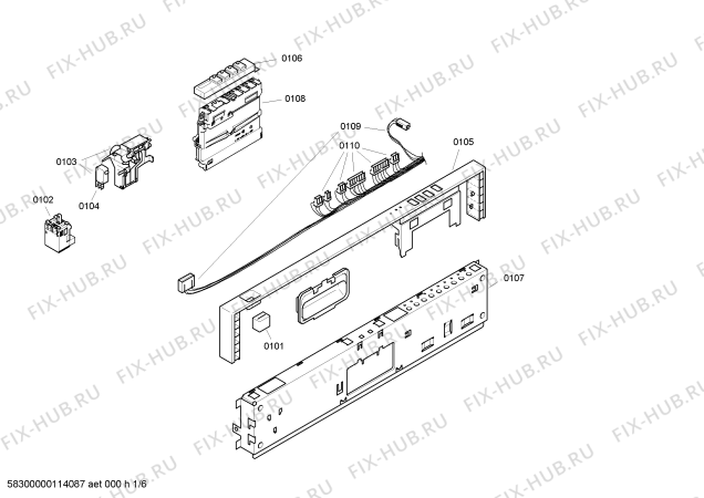 Схема №6 SHV53E23EU с изображением Набор кнопок для посудомойки Siemens 00416845