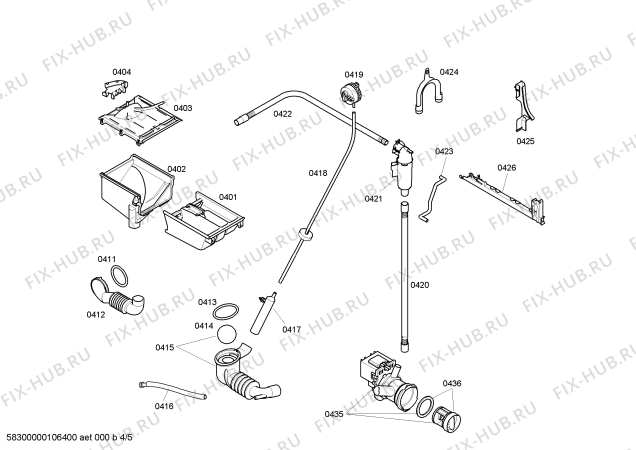 Взрыв-схема стиральной машины Siemens WXL1462FG SIWAMAT XL 1462 - Схема узла 04
