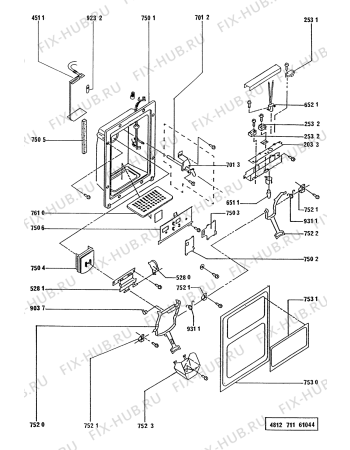 Схема №7 3XARG486WP00 ARG 486/WP с изображением Втулка двери для холодильника Whirlpool 481946279618