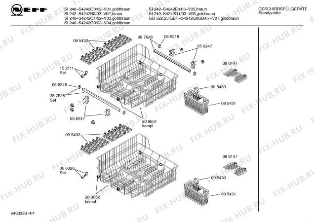 Схема №4 S4242G0 SI240 с изображением Панель для электропосудомоечной машины Bosch 00287541