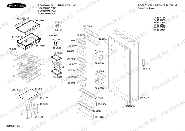 Схема №3 BD6650 с изображением Панель управления для холодильника Bosch 00361114