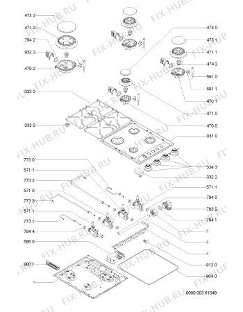 Схема №1 AKM206/AR с изображением Затычка для плиты (духовки) Whirlpool 481244039027