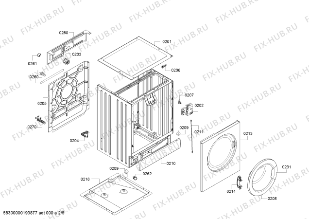 Схема №5 WD220140 с изображением Панель управления для стиральной машины Bosch 11011949