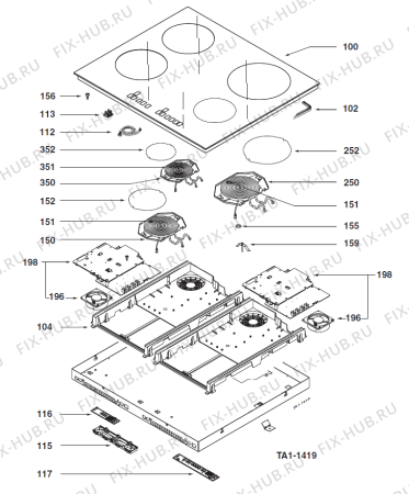 Схема №1 HI 6454F   -Induction (900002289, HI 6454F) с изображением Субмодуль для духового шкафа Gorenje 100112