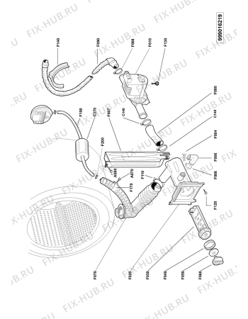 Взрыв-схема стиральной машины Hoover HWU085MBWG - Схема узла