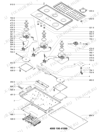 Схема №1 KHMF 9010/I с изображением Всякое для плиты (духовки) Whirlpool 481061281281