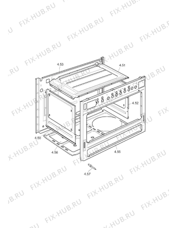 Схема №8 D90G с изображением Часть корпуса для плиты (духовки) DELONGHI 33196503S