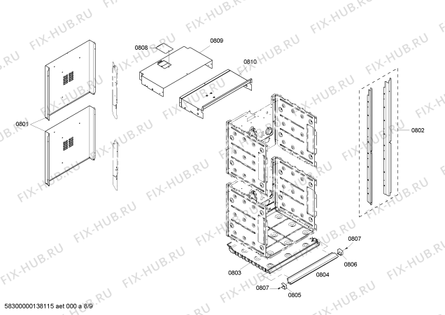 Схема №9 HBN3550UC с изображением Панель управления для плиты (духовки) Bosch 00479351
