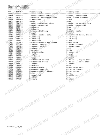 Схема №10 GM286460 с изображением Панель для электропосудомоечной машины Bosch 00294266