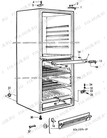 Взрыв-схема холодильника Privileg P3837 - Схема узла C10 Cabinet