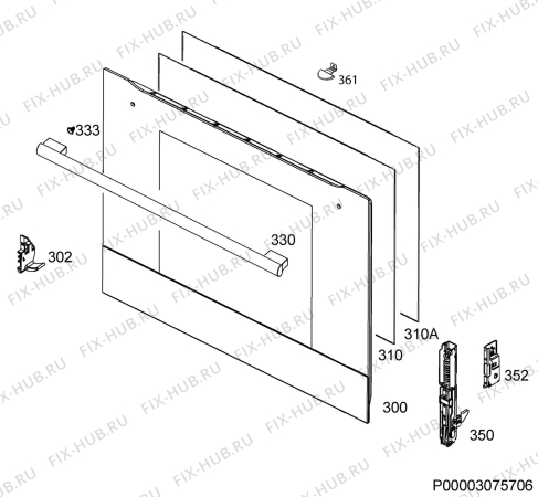 Взрыв-схема плиты (духовки) Electrolux EOA3434AAK - Схема узла Door