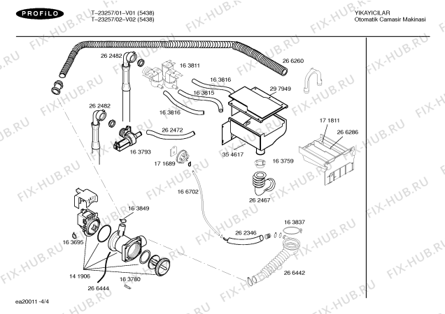 Схема №3 T-23257 с изображением Панель управления для стиралки Bosch 00354756