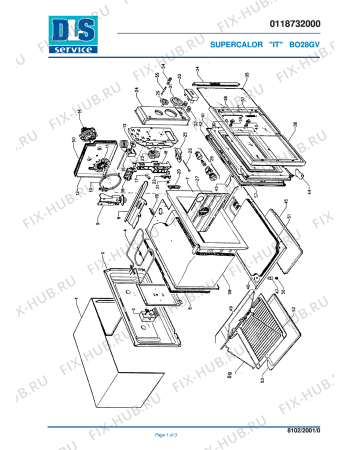 Схема №1 BO 28GV с изображением Переключатель для электропечи DELONGHI 521371