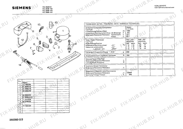 Взрыв-схема холодильника Siemens KG3538 - Схема узла 02