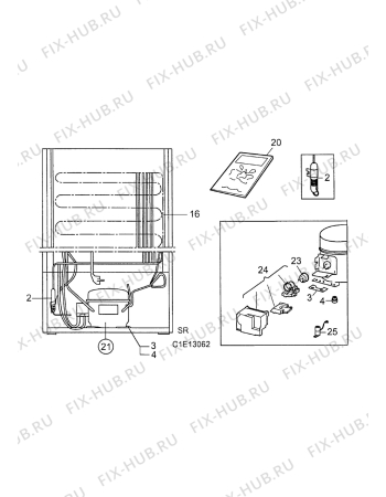 Взрыв-схема холодильника Zanussi ZVF320R - Схема узла Cooling system 017