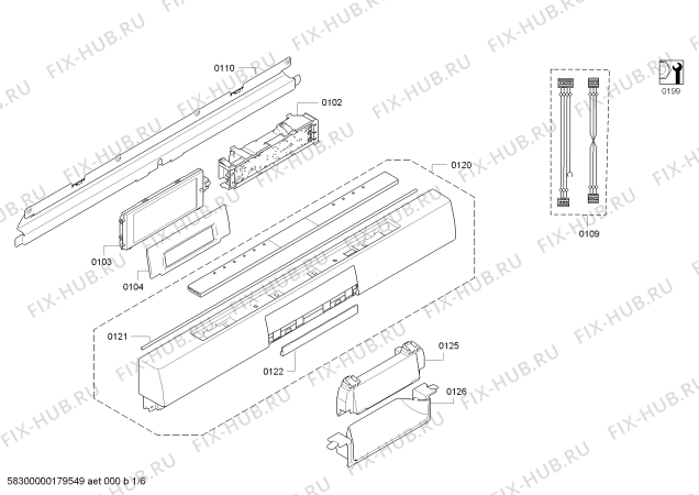 Схема №5 SN45T284SK с изображением Передняя панель для посудомойки Siemens 00746228