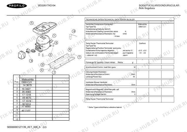 Схема №3 BD2351TKD с изображением Стартовое реле для холодильной камеры Bosch 00427127