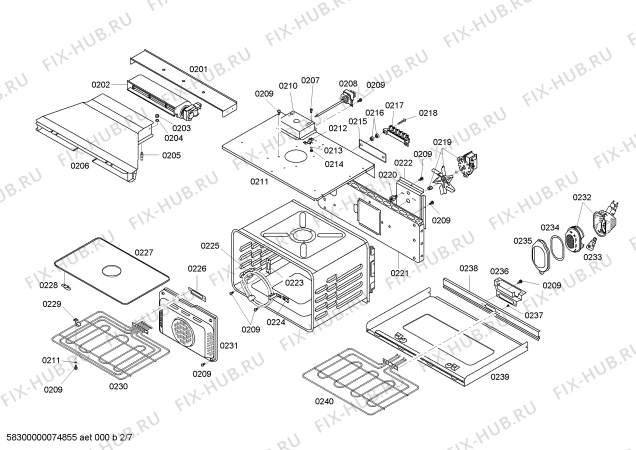 Схема №7 HBL562AUC с изображением Прокладка Bosch 00143584