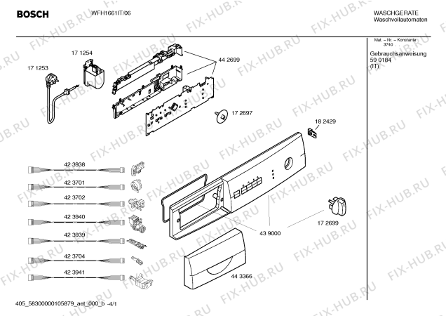 Схема №4 WFH1661IT Maxx Easy WFH 1661 с изображением Инструкция по эксплуатации для стиралки Bosch 00590184