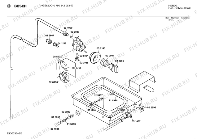 Схема №8 195302271 2071.41ES с изображением Уплотнитель для плиты (духовки) Bosch 00083041