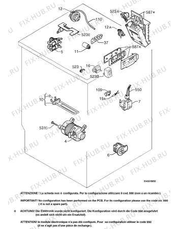 Взрыв-схема стиральной машины Zanussi W1106 - Схема узла Electrical equipment 268