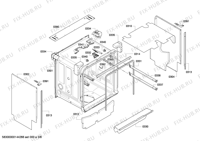 Взрыв-схема посудомоечной машины Bosch SBI69T25EU - Схема узла 03