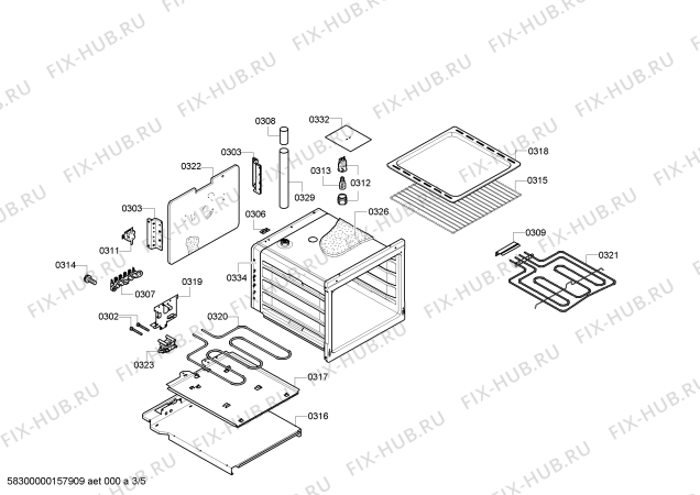 Схема №5 3CV448B с изображением Ручка конфорки для плиты (духовки) Bosch 00623660