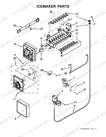 Взрыв-схема холодильника Whirlpool 5VWT71REYF - Схема узла