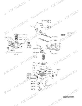 Схема №5 KDSCM 82130 с изображением Шарнир для посудомойки Whirlpool 481010766443