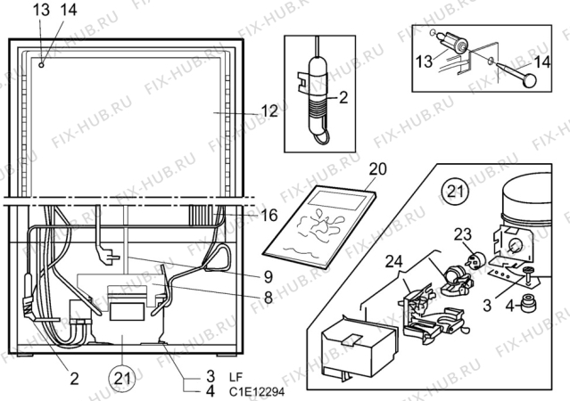 Взрыв-схема холодильника Husqvarna Electrolux QR79W - Схема узла C10 Cold, users manual