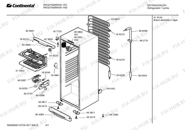 Схема №3 RSG275026N CONTINENTAL с изображением Дверь для холодильной камеры Bosch 00241114