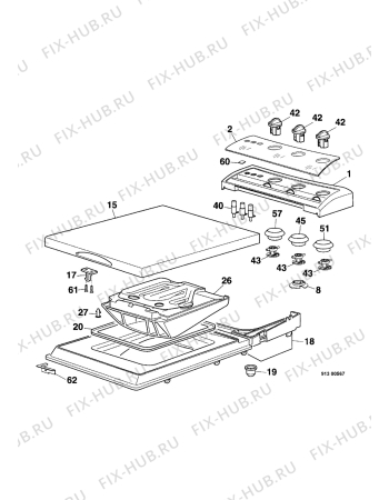 Взрыв-схема стиральной машины Electrolux EW1233T - Схема узла Control panel and lid