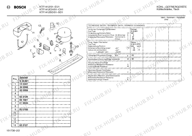 Взрыв-схема холодильника Bosch KTF1412SD - Схема узла 02